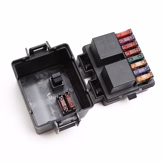 10 slots caixa de relé de potência universal modular de 10 vias com 32v 40a 2 relés 20a 25a 30a 8 fusível de lâmina padrão para carro de reboque de caminhão
